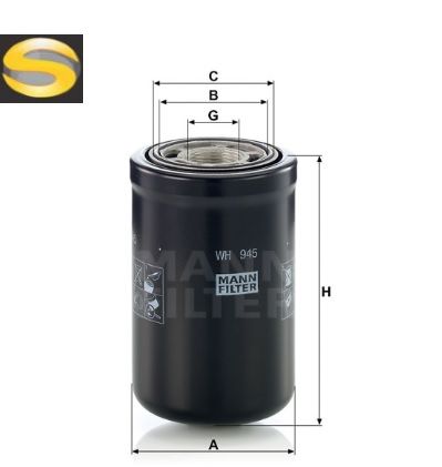 MANN WH945 - Filtro Hidráulico