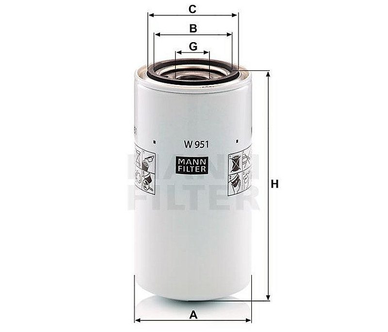 MANN W951 - Filtro de Óleo Lubrificante