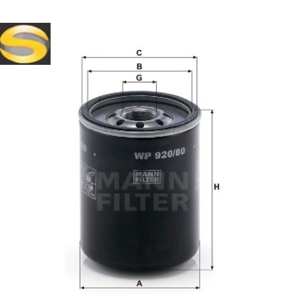 MANN WP920/80 - Filtro de Óleo Lubrificante