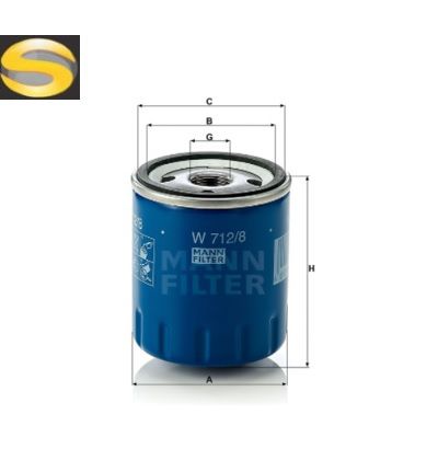 MANN W712/8 - Filtro de Óleo Lubrificante