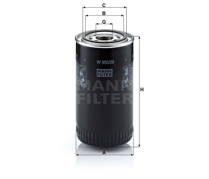 MANN W950/26 - Filtro de Óleo Lubrificante