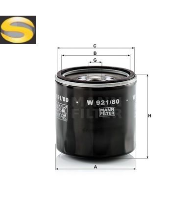 MANN W921/80 - Filtro de Óleo Lubrificante