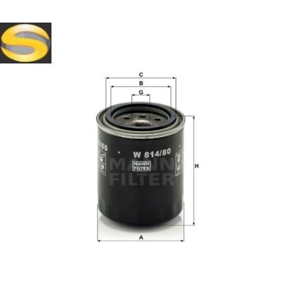 MANN W814/80  - Filtro de Óleo Lubrificante
