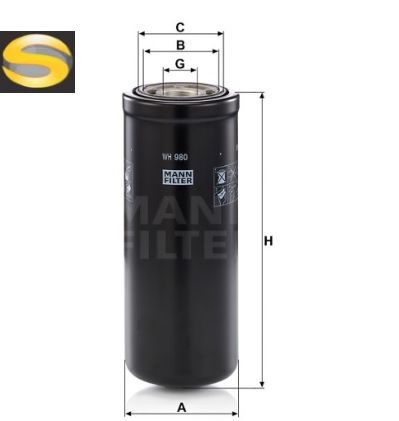 MANN WH980 - Filtro Hidráulico