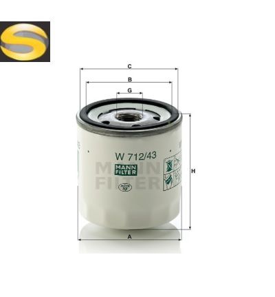 MANN W712/43 - Filtro de Óleo Lubrificante